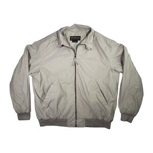 Weathercast Microfibre Mens Tan Beige Full Zip Collared Bomber Jacket L